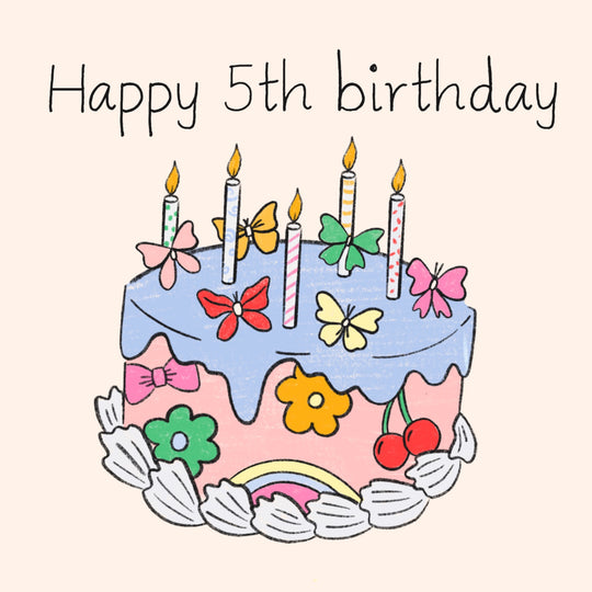 All The Icing 5th Birthday Cake Card