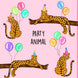 Party Animal Leopards With Balloons Greeting Card