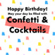 Confetti & Cocktails Birthday Card