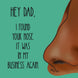 Dad?s Nose Card