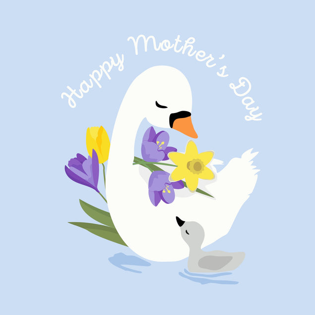 Happy Mother's Day Swan Bomb 3D Cube Card