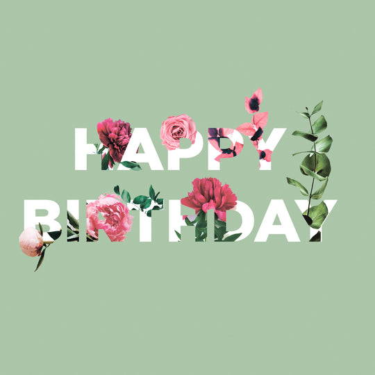 Simple Floral Happy Birthday