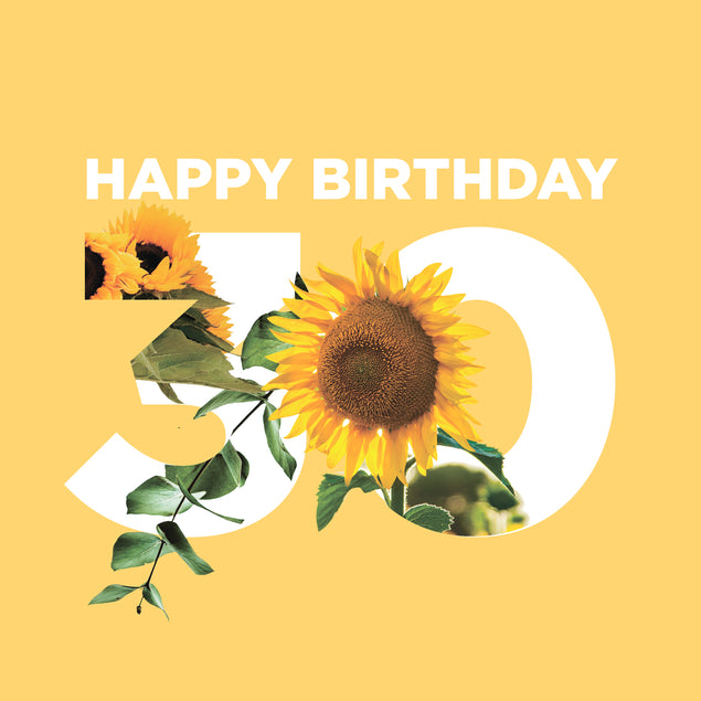 Simple Floral Happy 30th Birthday