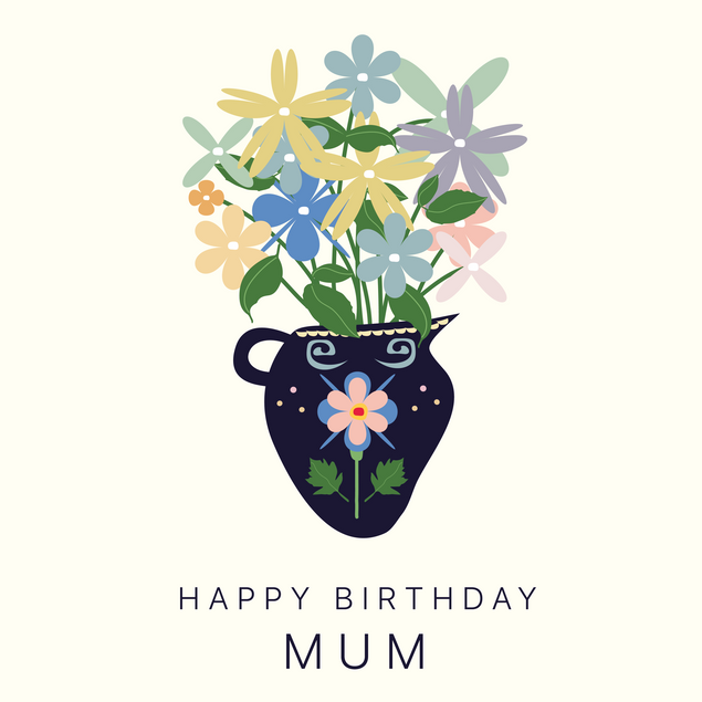 Flowers In A Vase Mum Birthday Card Boomf