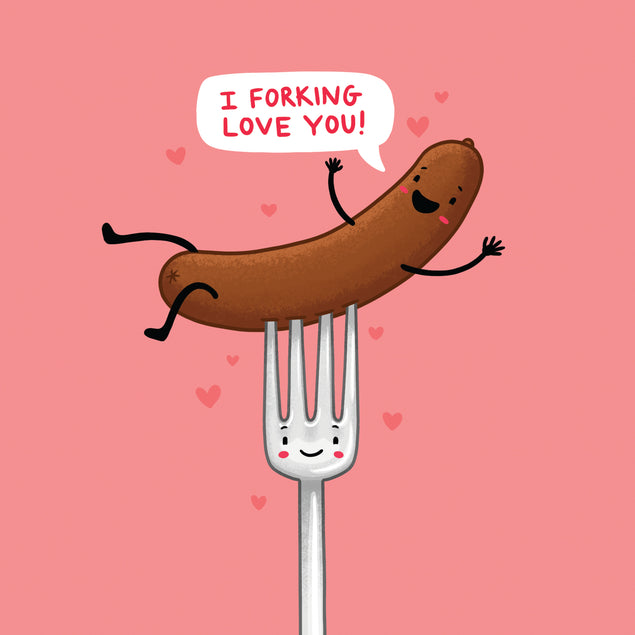 I Forking Love You Valentine's Day Card Seo_Pun