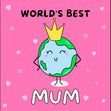 World's Best Mum Bomb 3D Cube Card
