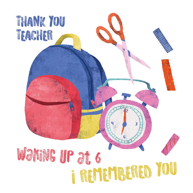 Waking Up At 6 Teacher Card
