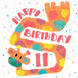 Happy 11th Birthday Giraffe Card