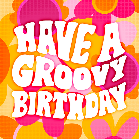 Groovy Retro Birthday Card