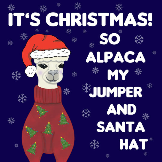 Alpaca My Santa Hat Christmas Card