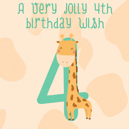 4th Birthday Wish Card