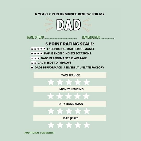 Dad Review Card