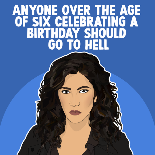 Hell Happy Birthday Blue Card