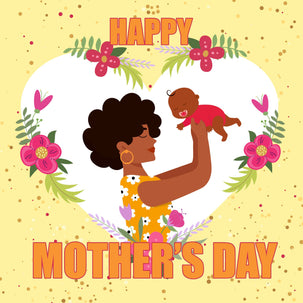 Happy First Mother's Day - Yellow Card