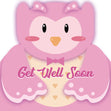Get Well Pink Owl Card