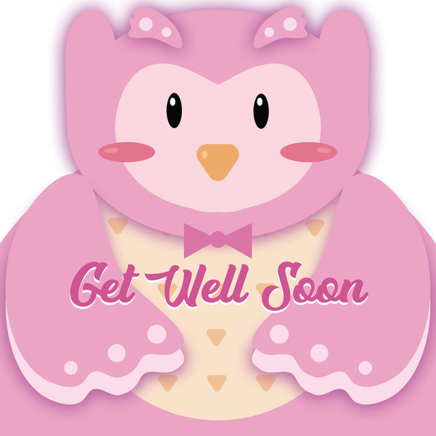 Get Well Pink Owl Card