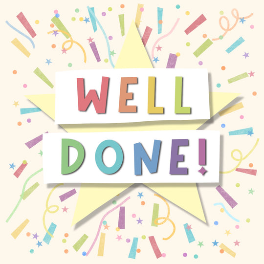 Confetti Star Well Done Card