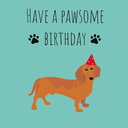 Pawsome Birthday Dachshund Card