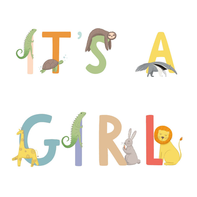 It's A Girl Animal Alphabet Card - 1
