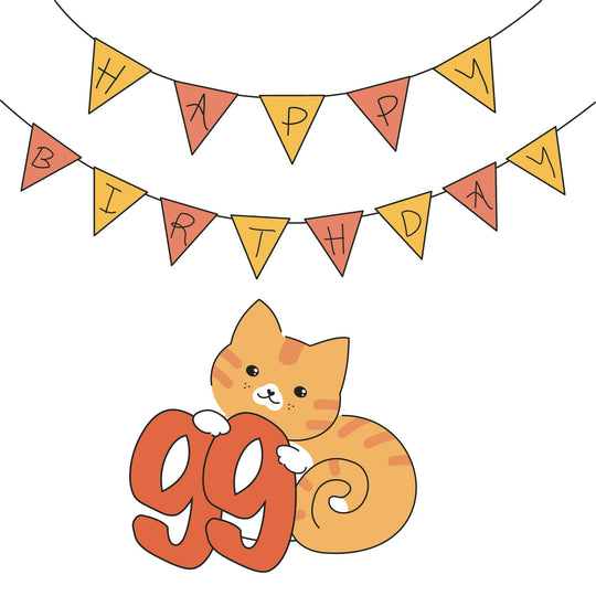 Birthday Cat 99 Card