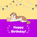 Cute Cavapoo With Gift Happy Birthday Card