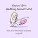 Crystals Happy 15th Wedding Anniversary Card