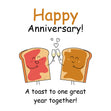 Toasts Happy 1st Anniversary Card Occasion_Wedding Anniversary