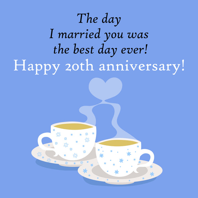 Coffee Cups Happy 20th Wedding Anniversary Card Recipient_For Husband Occasion_Wedding Anniversary Anniversary_20th Anniversary