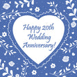 Blue Themed Heart Happy 20th Anniversary Card Occasion_Wedding Anniversary Anniversary_20th Anniversary Occasion_Anniversary