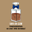 Whiskey Carafe Happy 40th Birthday Son-In-Law Card Recipient_For Son-in-law Milestone Age_40th Birthday