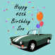 Retro Car Happy 40th Birthday Son Card