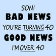 Bad News Happy 40th Birthday Son Card Milestone Age_40th Birthday Recipient_For Son