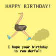 Running Ostrich Happy Birthday Card Seo_For Runner
