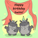 Happy Birthday Twins Cute Hippos