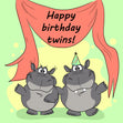 Happy Birthday Twins Cute Hippos Seo_For Twins