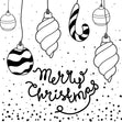 New Year's Tree Balls Merry Christmas Card Season_Christmas Seo_Black And White 