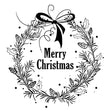 Wreath Merry Christmas Card Season_Christmas Seo_Black And White 