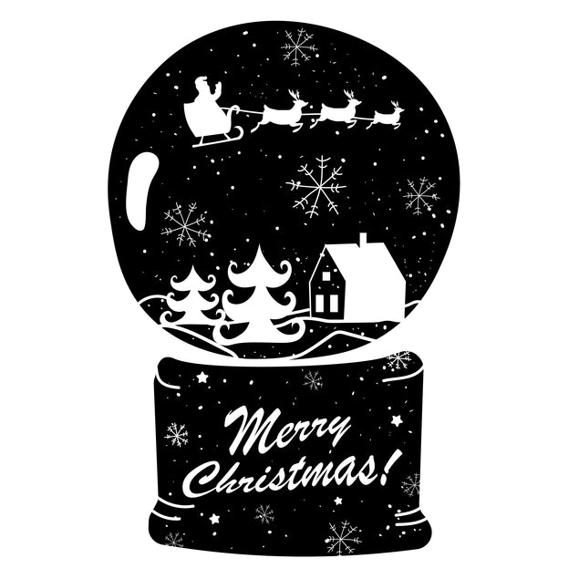 Snow Ball Merry Christmas Card Season_Christmas Seo_Black And White 