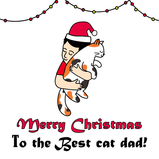 Merry Christmas Cat Dad Card