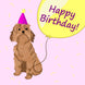 Festive Cavapoo Dog Happy Birthday Card