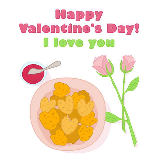 Chicken Nuggets Plate Valentine's Day Card