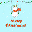 Polar Bear On Swing Merry Christmas Card Season_Christmas