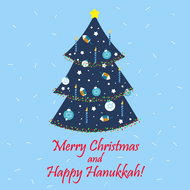 Happy Hanukkah Mery Christmas Card Season_Hanukkah Occasion_Christmas