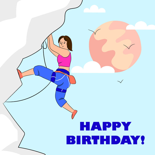 Climbing Girl Happy Birthday Card Seo_Climbing