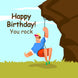Climbing Man Happy Birthday Card