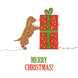 Merry Christmas Cute Little Cocker Spaniel And A Huge Gift Card