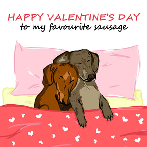 Happy Valentine's Day To My Favourite Sausage Cute Dachshunds Card Season_Valentine’s Seo_Dachshund