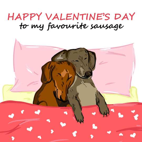 Happy Valentine's Day To My Favourite Sausage Cute Dachshunds Card