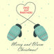 Merry And Warm Christmas Dad And Partner Green Mittens Card