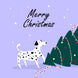 Merry Christmas Dalmatian And Fallen Christmas Tree Card